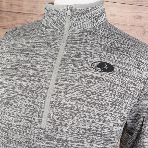 Mossy Oak Pullover Mens XL Gray 1/4 Zip Long Sleeve Outdoor Athletic Shirt - Picture 2 of 7